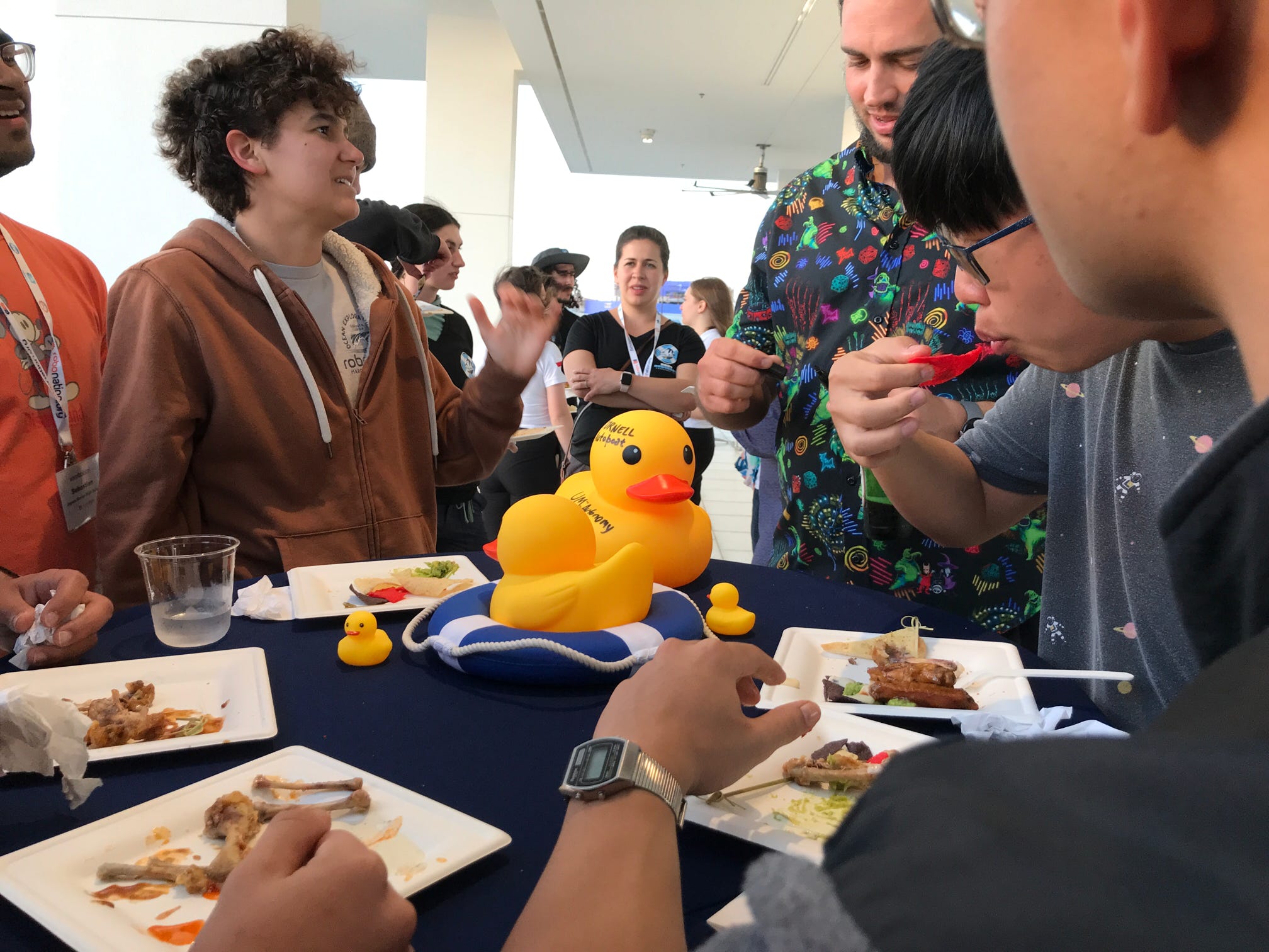 Eating at awards ceremony